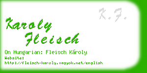 karoly fleisch business card